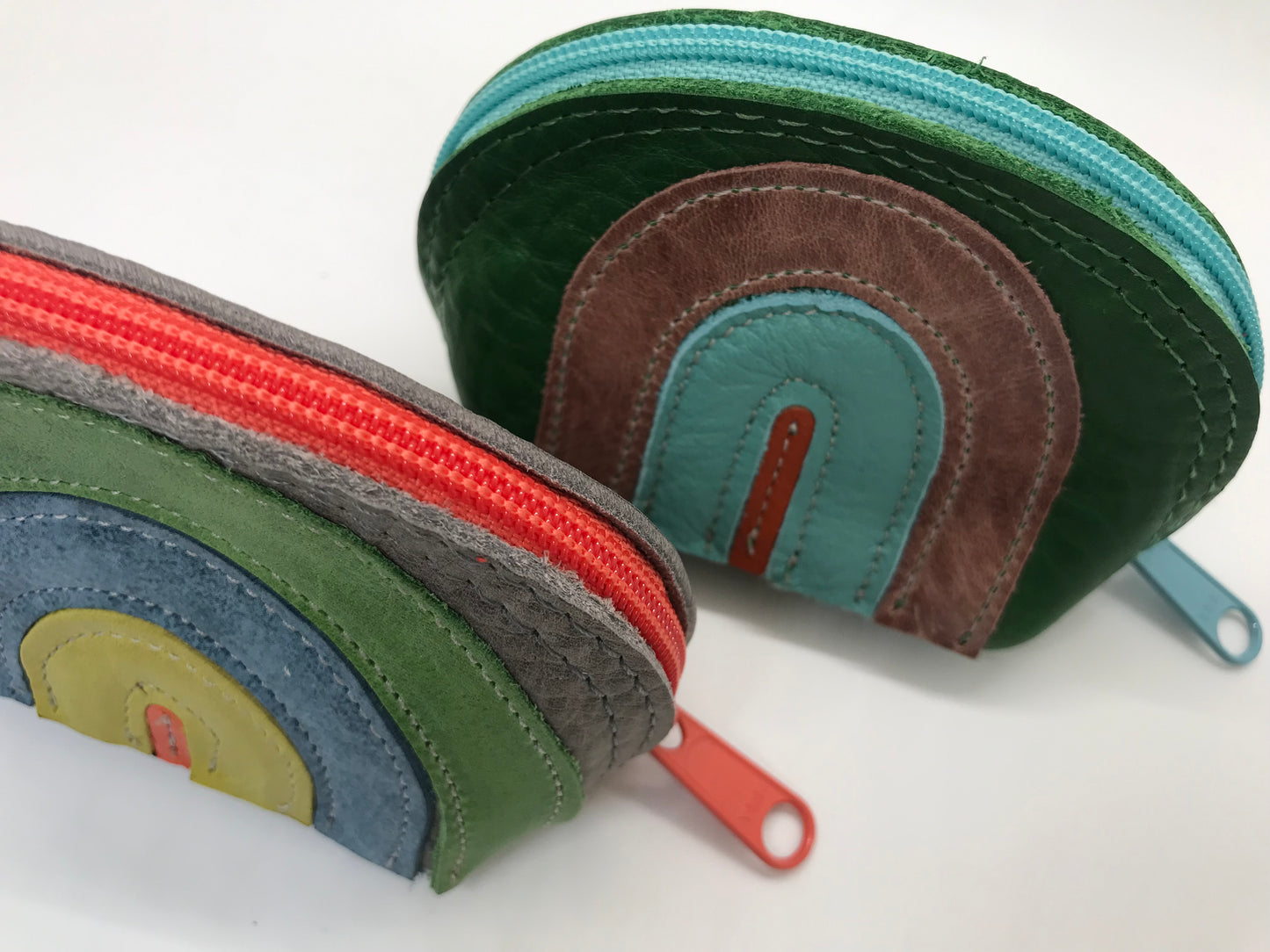 Rainbow Leather Appliqué DJ Pouch