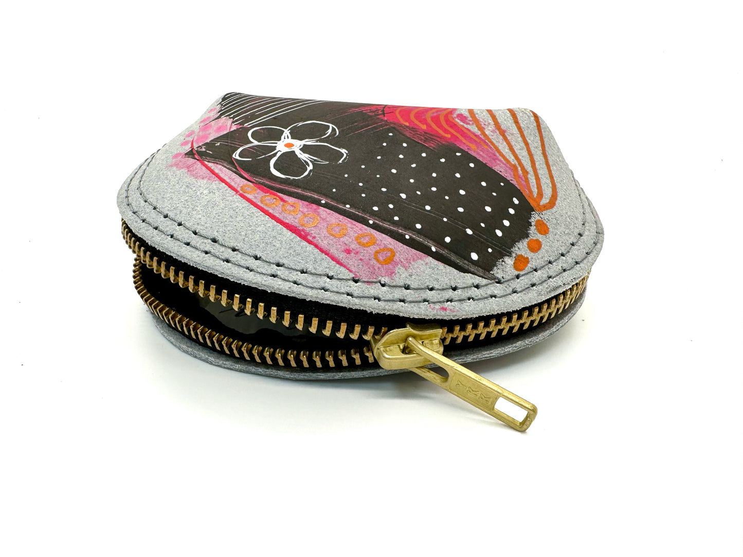 Hand-painted Leather DJ Pouch