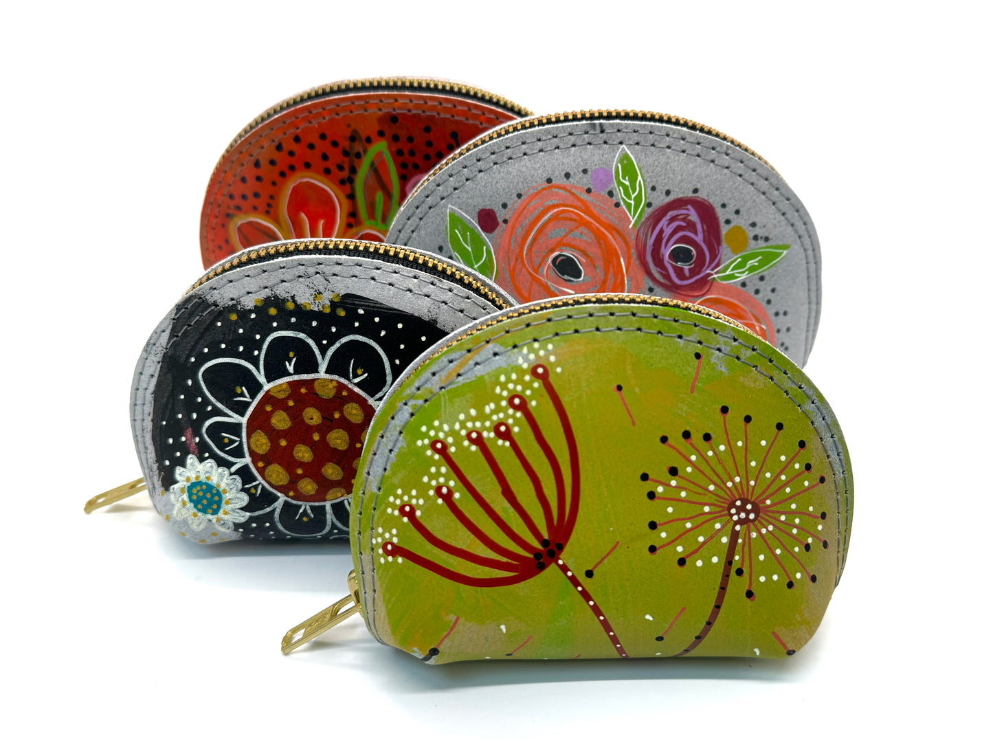 Hand-painted Leather DJ Pouch