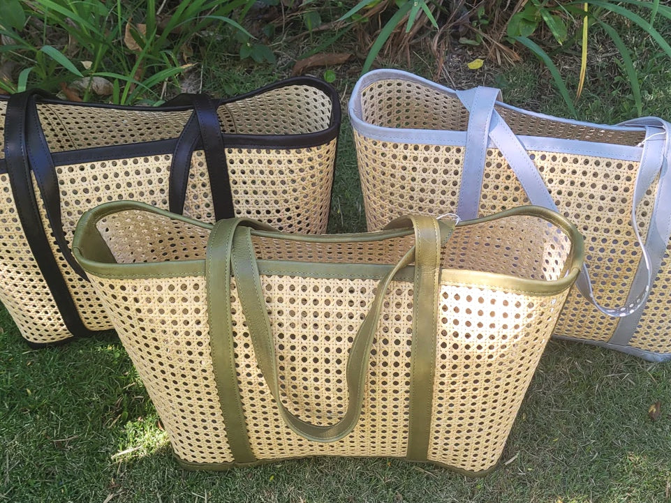 Cane beach bag on sale