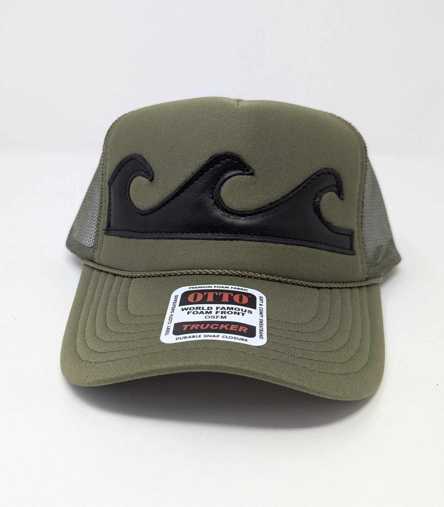 Leather Appliquéd Trucker Hat | Wave