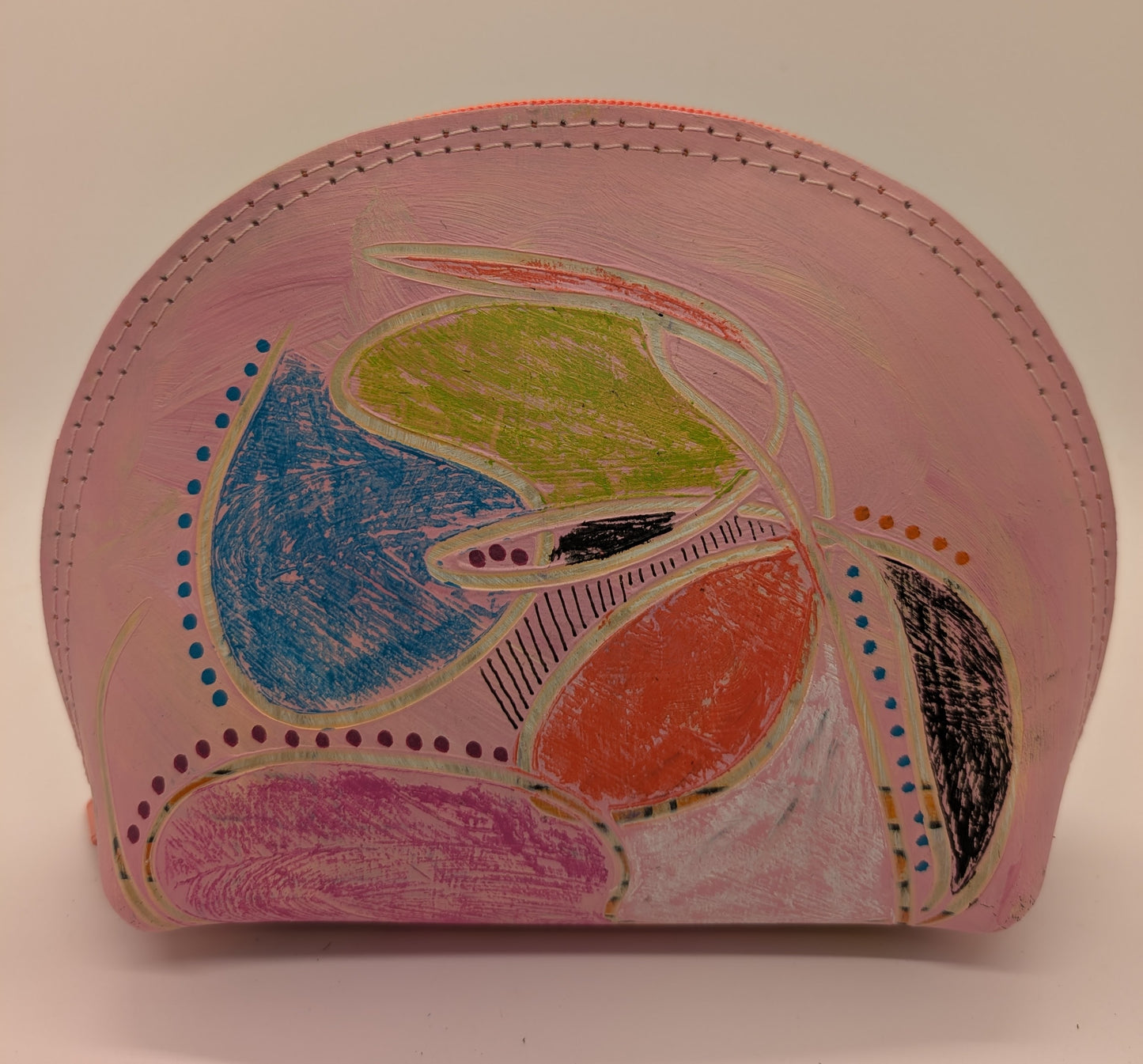 Hand-painted Leather DJ Pouch