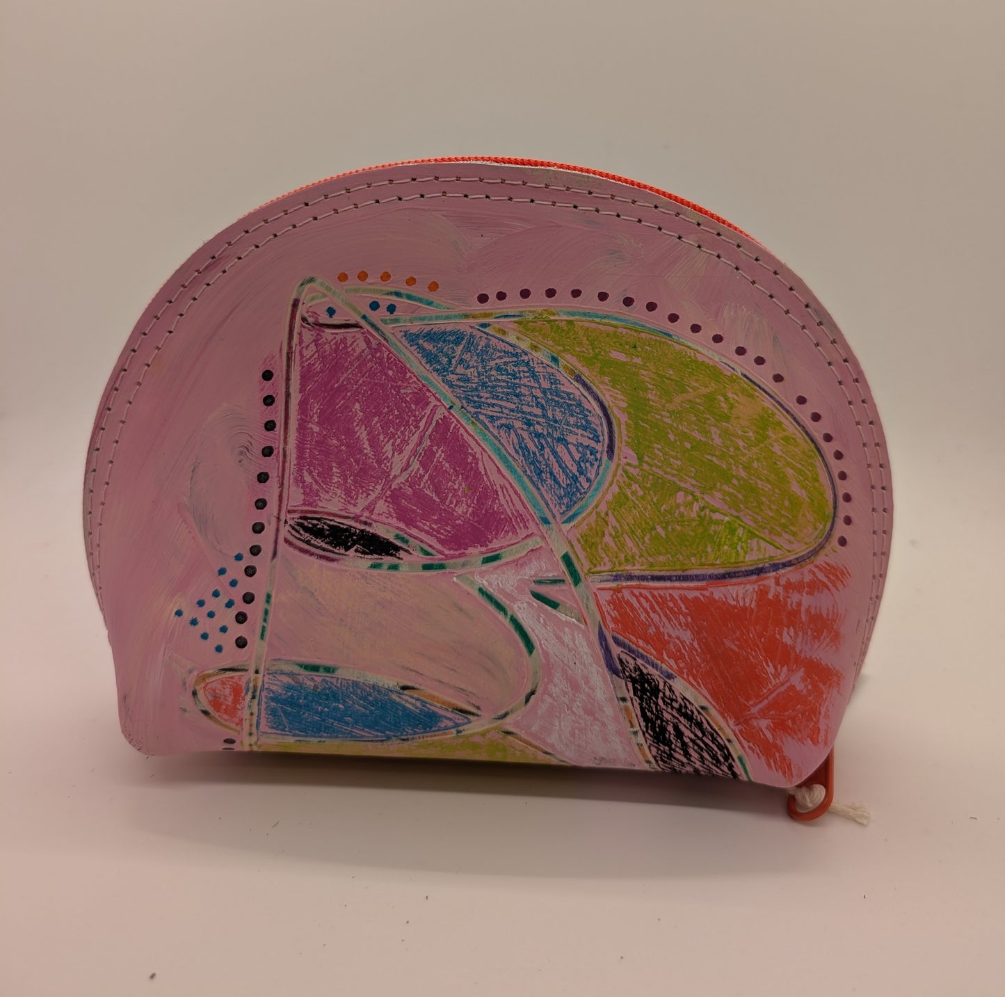 Hand-painted Leather DJ Pouch