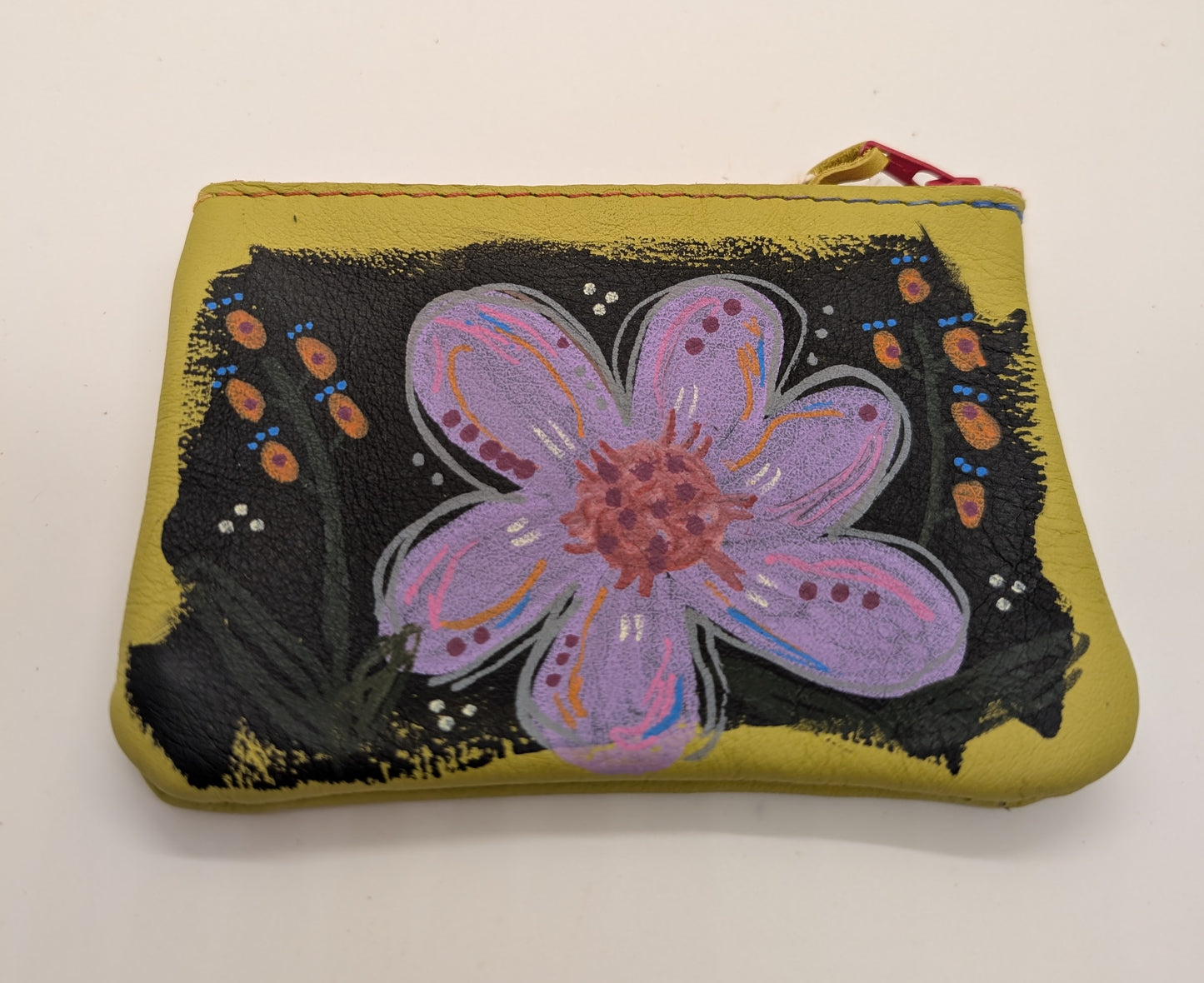 Hand-painted Leather Pouch