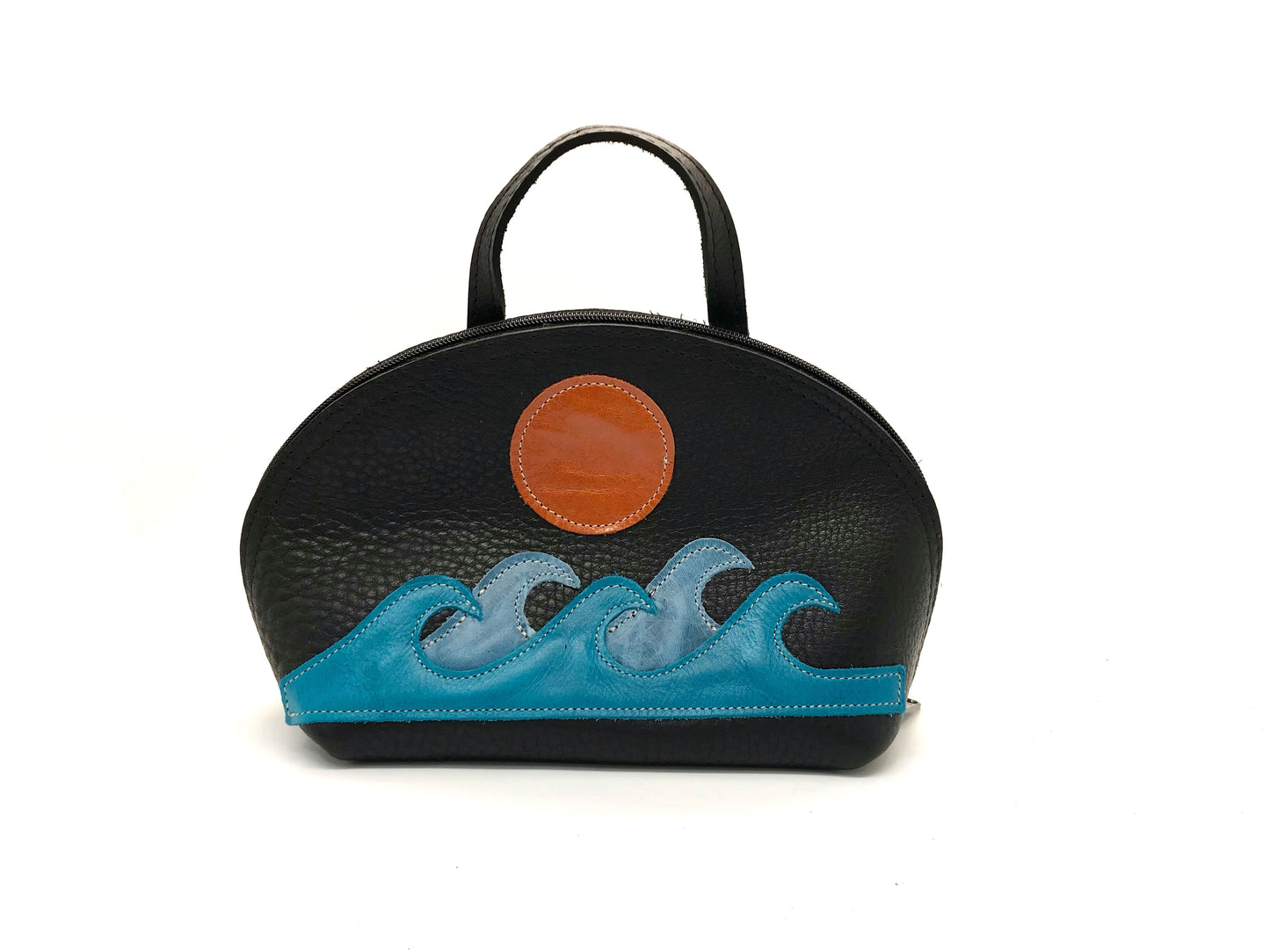 Vicki Jean tropical crossbody bag with monstera appliqué