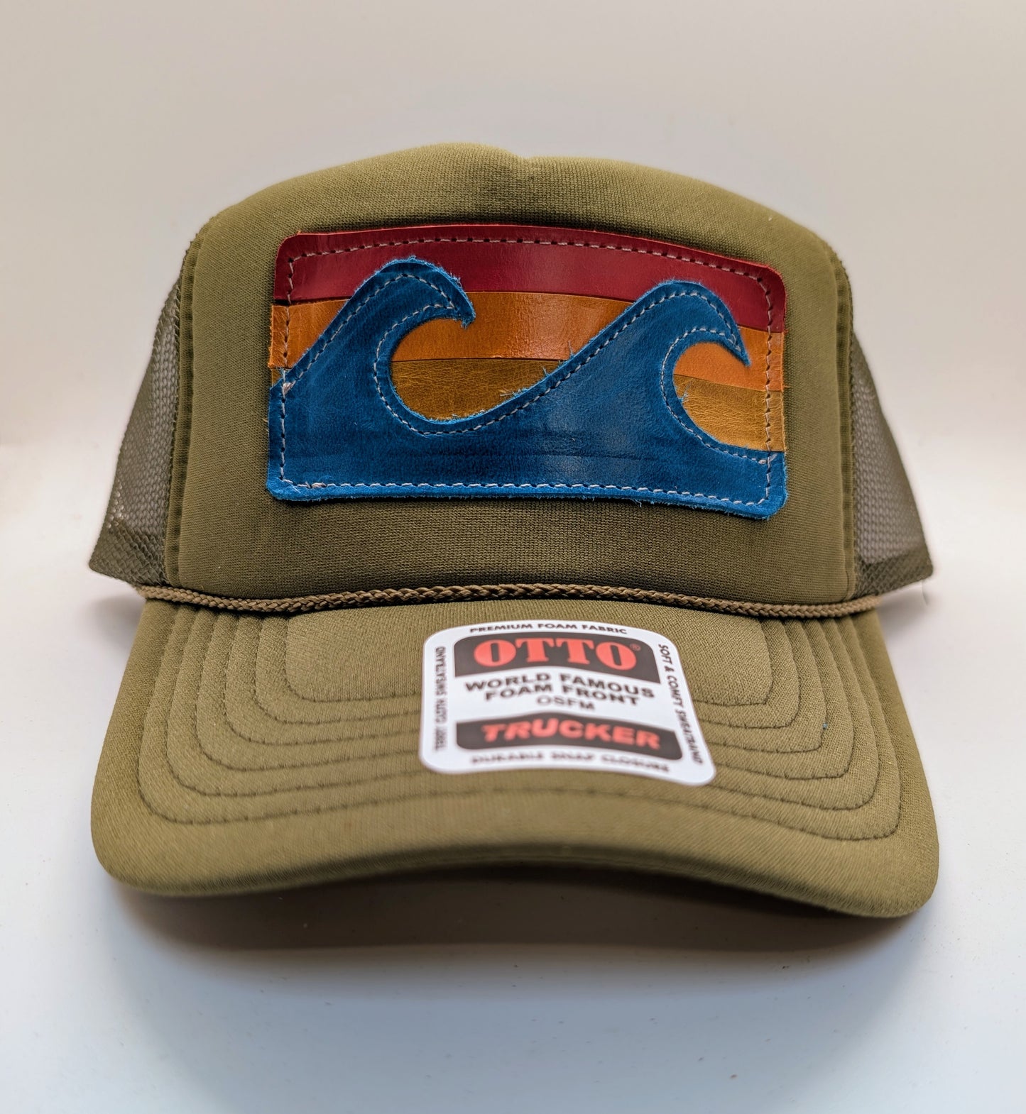 Leather Appliquéd Trucker Hat | Wave Rider