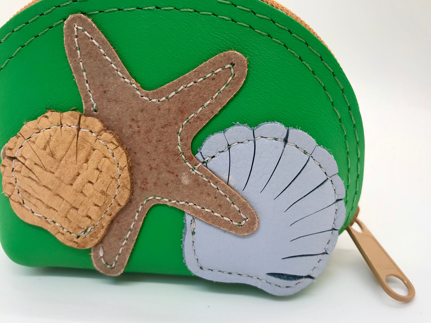 Shells Leather Appliqué DJ Pouch