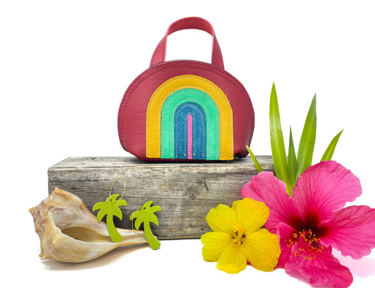 Rainbow tropical crossbody bag