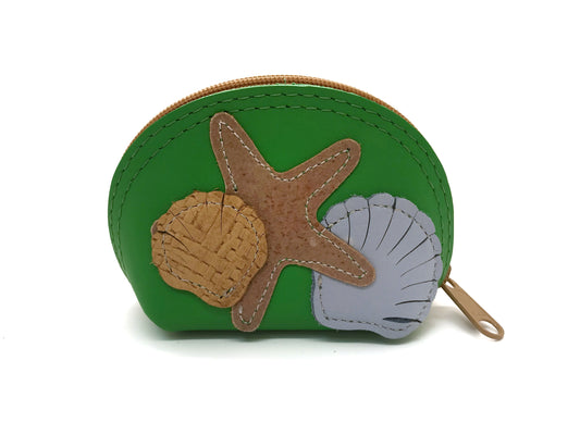 Shells Leather Appliqué DJ Pouch