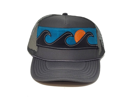 Leather Appliquéd Trucker Hat | Night Rider
